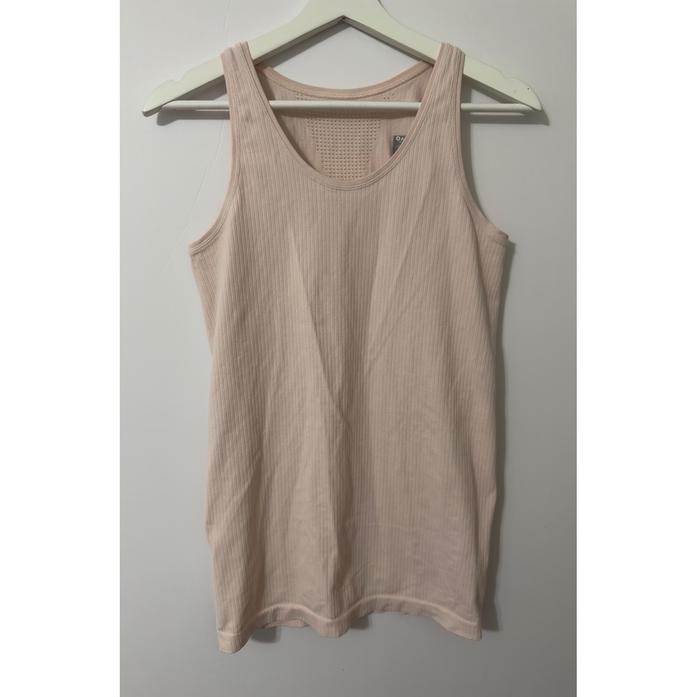 Athleta Womens Pink Ribbed Seamless Tank Top Athletic Workout Athleticism Size L